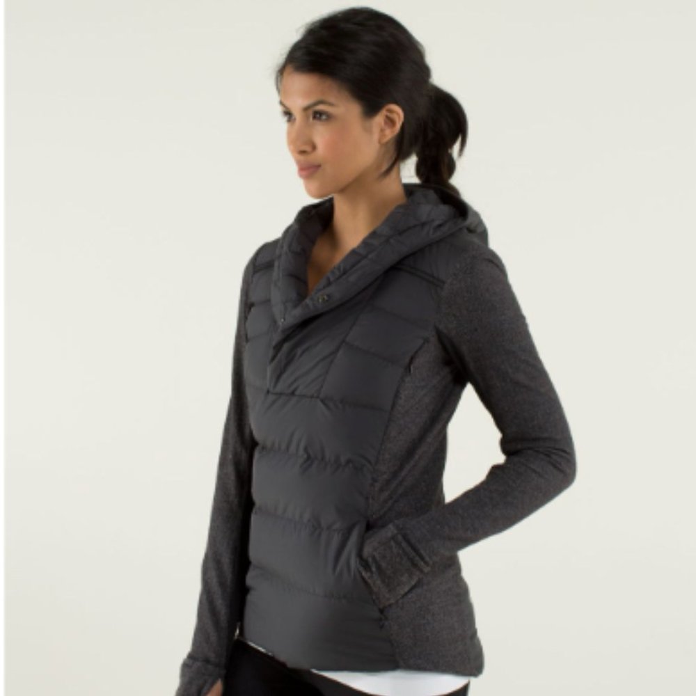 lululemon Fluff Off Pullover - Black/ Herringbone Size 6